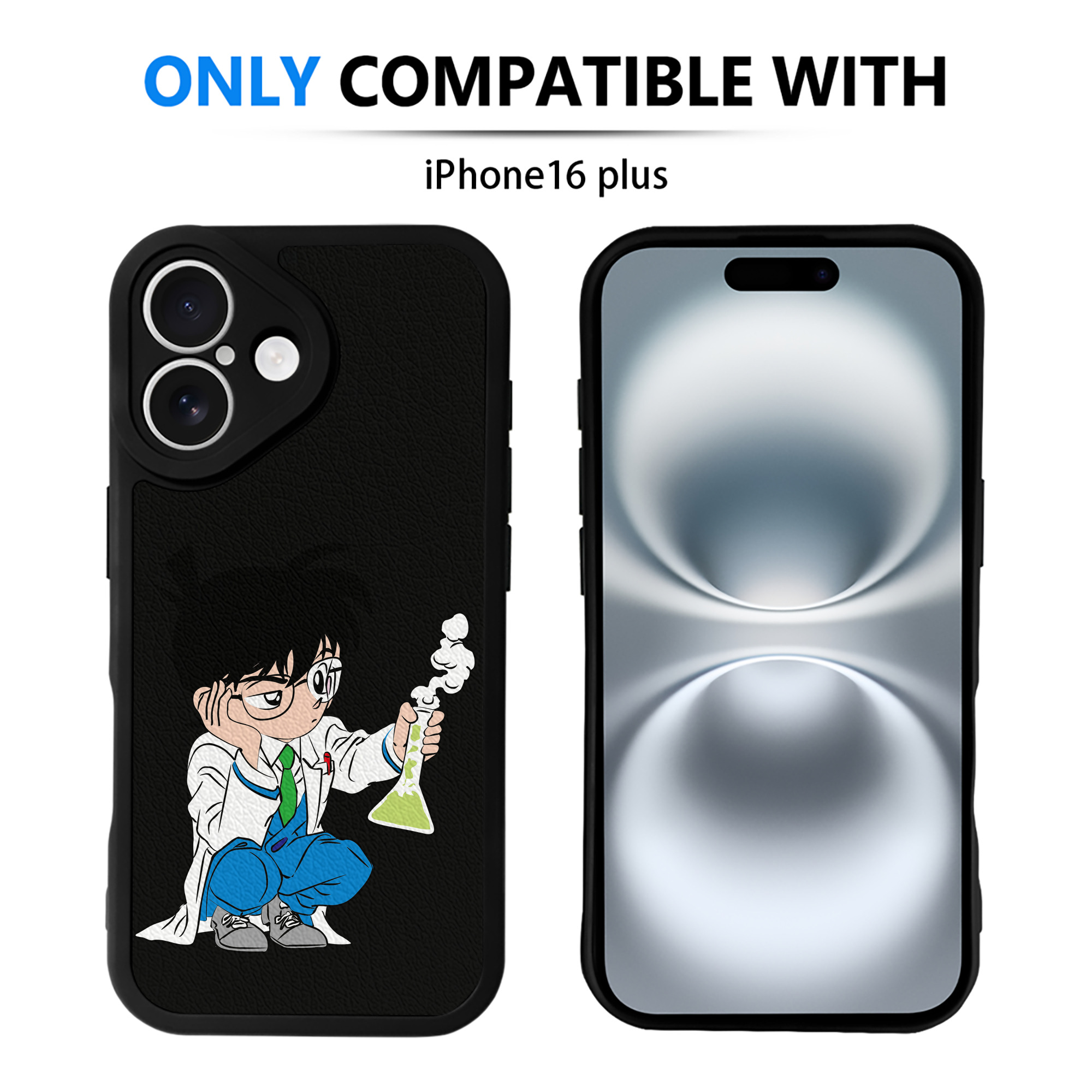 （画像用） 名探偵コナン 江戸川 コナン Detective Conan Conan Edogawa 【iPhone 16シリーズ対応】シリコンスマホケース（レザー調） 材質：シリコン